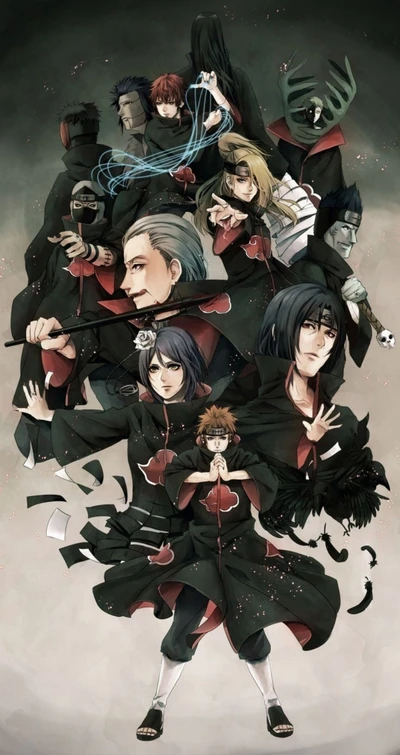 Akatsuki-Mitglieder: Itachi, Konan, Nagato, Pain und Sasori