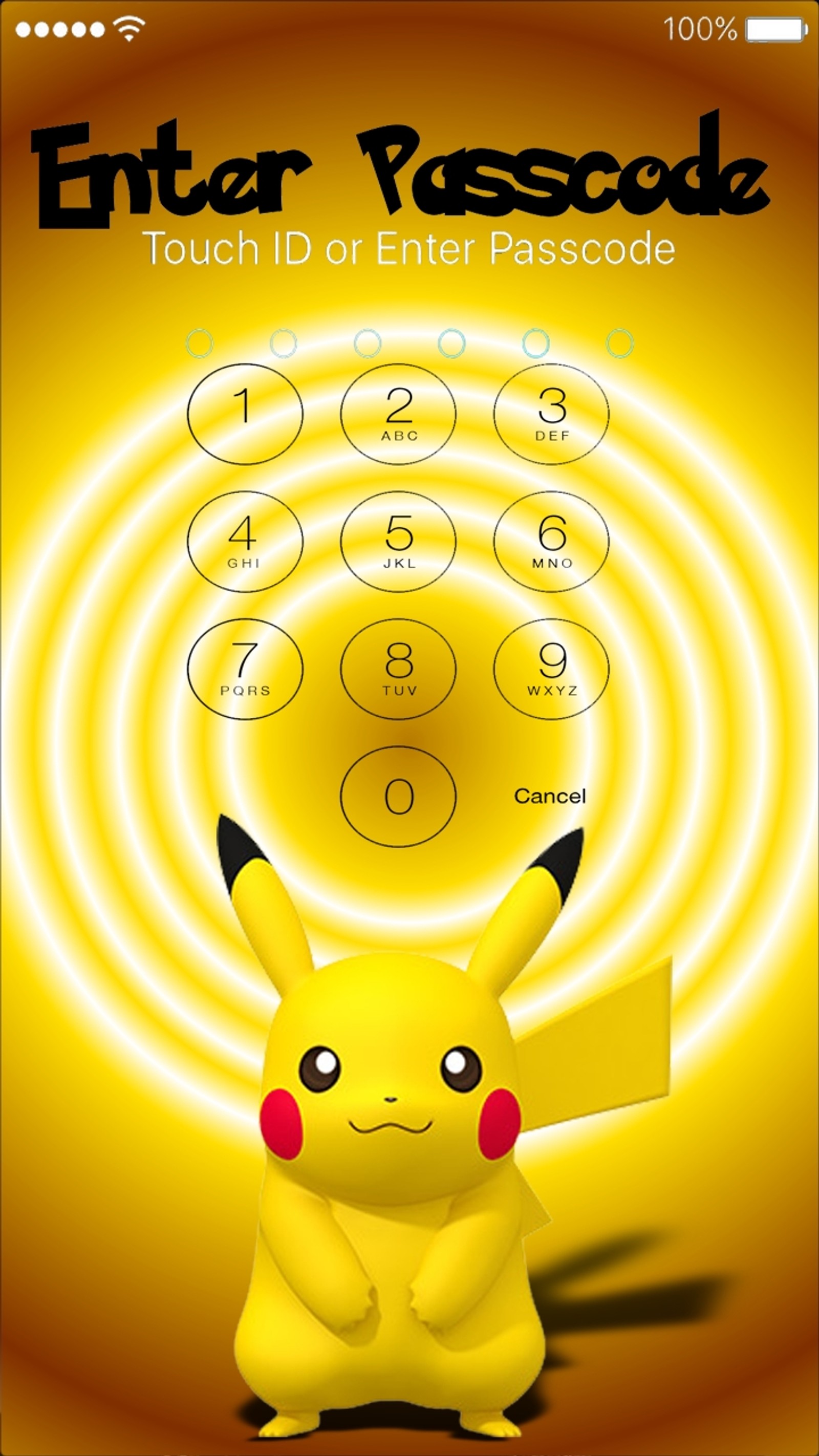 Un gros plan d'un téléphone pokémon avec un pikachu dessus (écran de verrouillage, code daccès, pikachu, pokémon, pokemon)