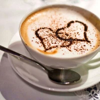 coffee, couple, heart, love wallpaper