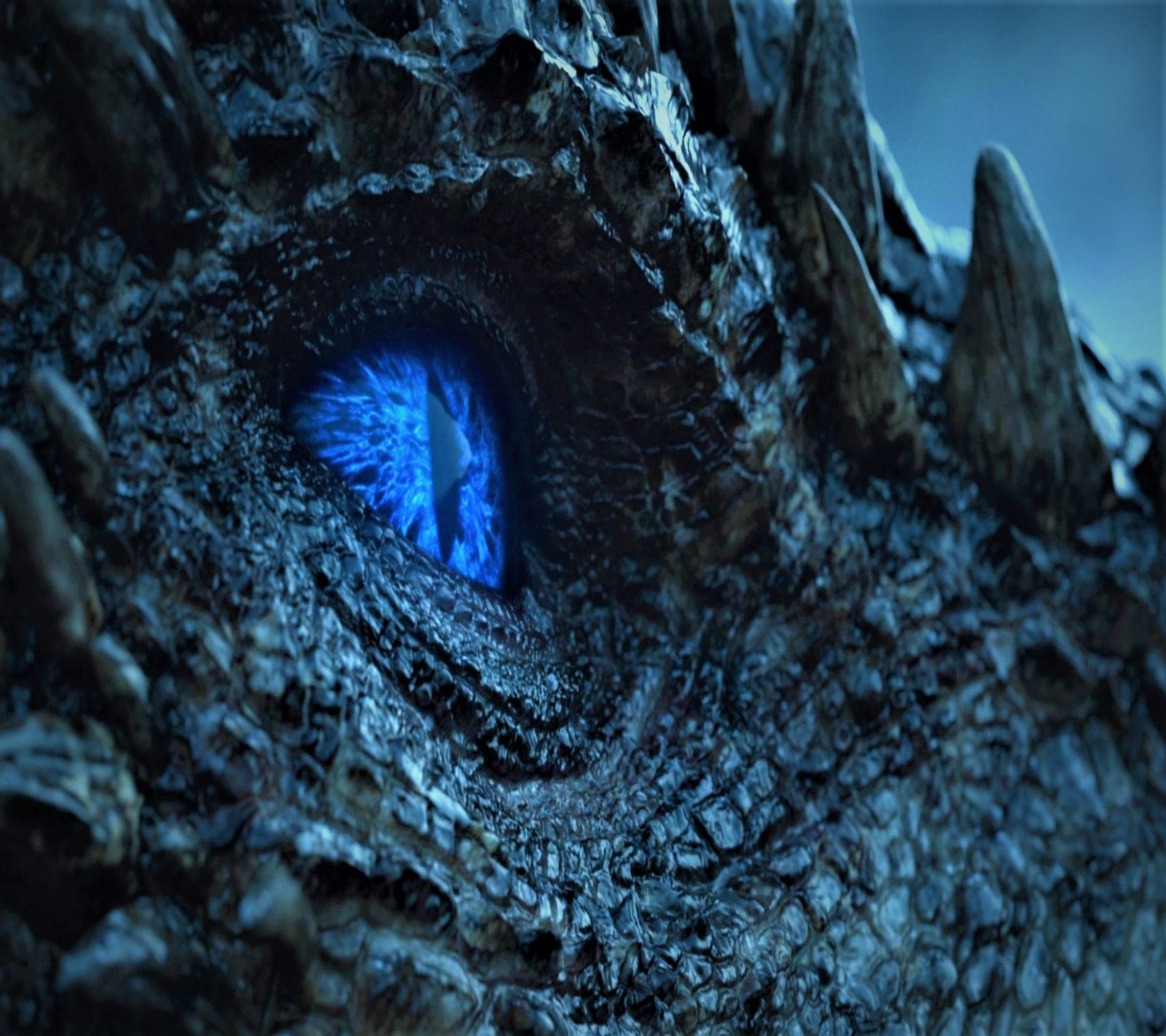 A close up of a dragon's eye with a blue light in it (abej, beograd, dragon, funny, game of thrones)