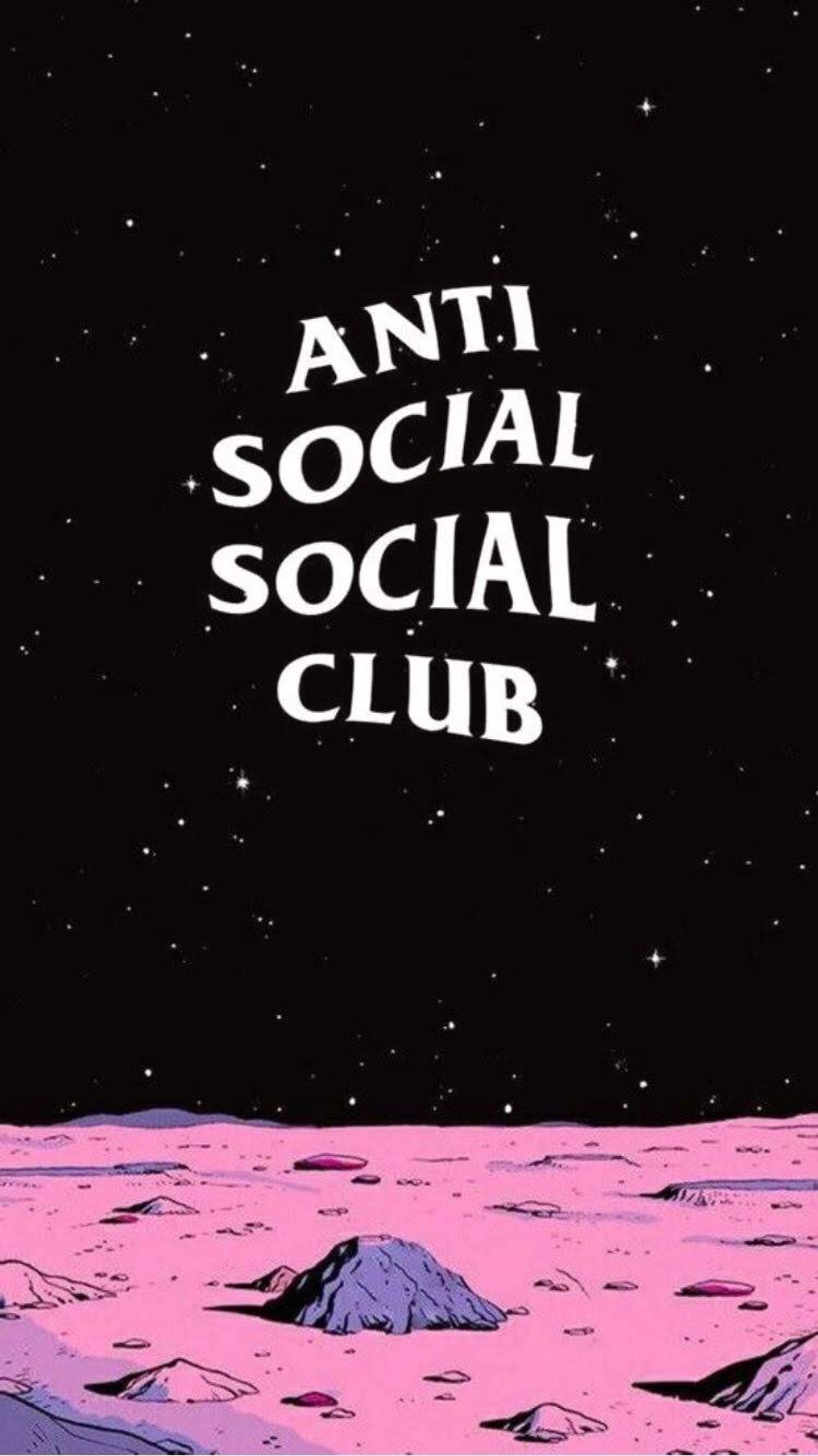 Ein plakat mit den worten 'anti social social club' darauf (anti, sozial, club, anti social social club, hype)