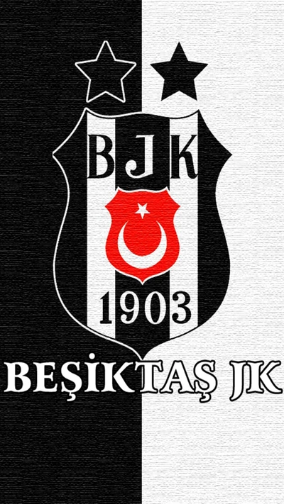 Logo de Beşiktaş JK : emblème noir et blanc avec des étoiles et un croissant turc