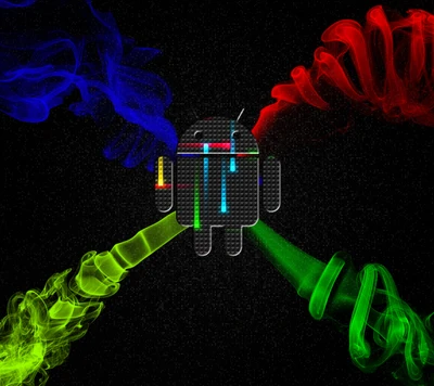 android, colorfull, logo, nexus, smoke