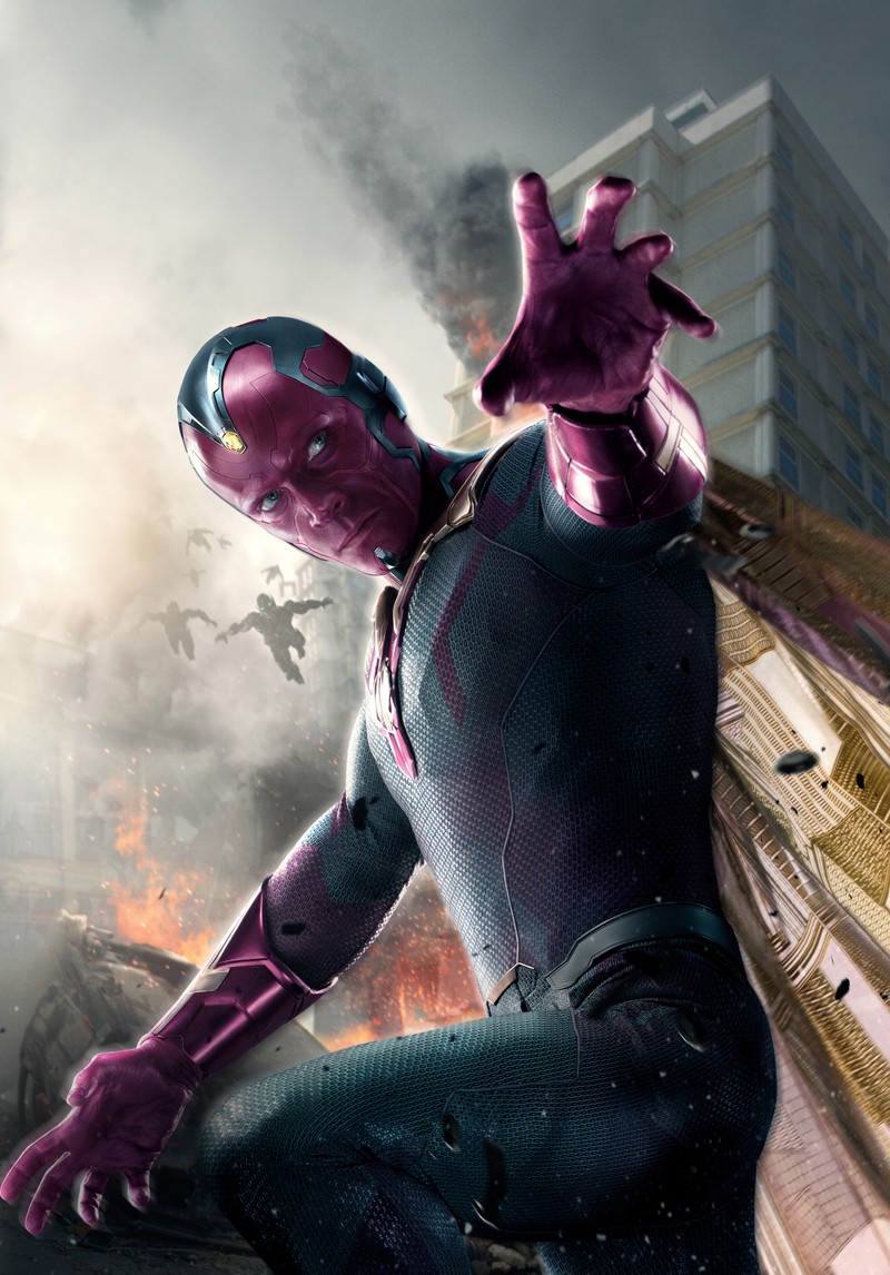 Pôster dos vingadores 2 com um homem em um traje roxo (era de ultron, vingadores, avengers, hd, marvel)