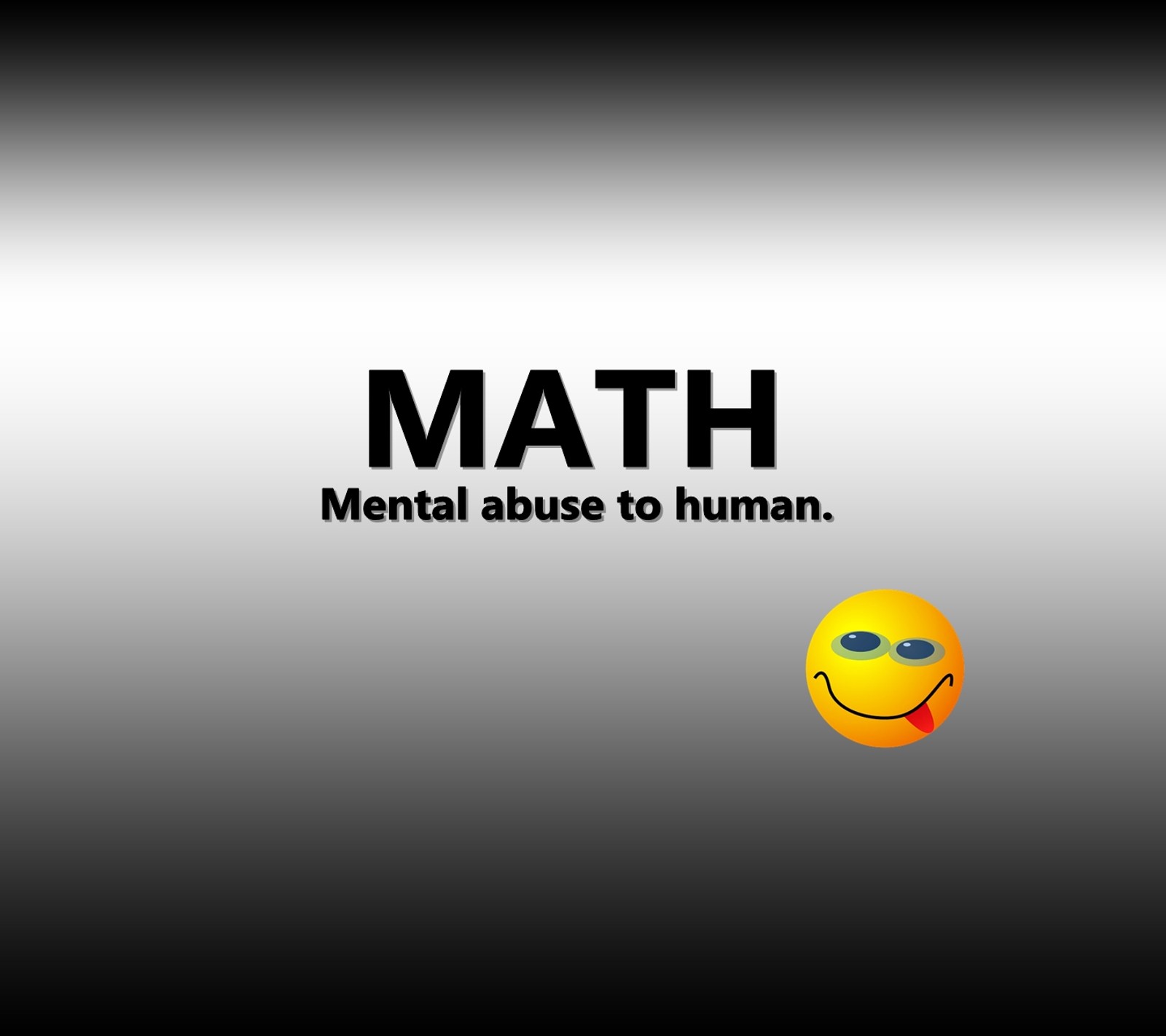 Un primer plano de una cara sonriente con un texto que dice 'abuso mental de matemáticas hacia los humanos' (abuse, genial, humano, matemáticas, mental)