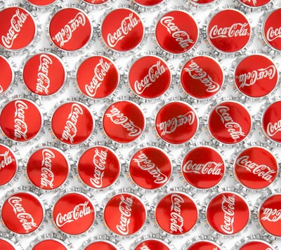 Abstract Arrangement of Coca-Cola Bottle Caps