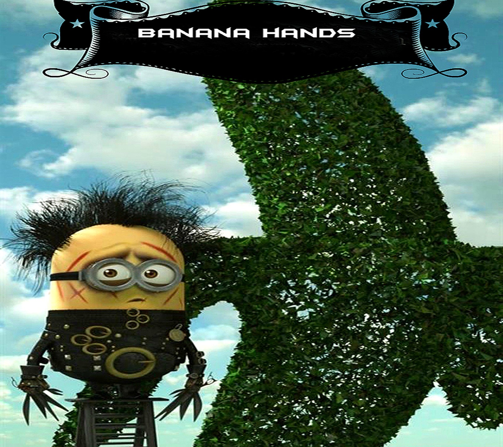 Lade minion, minions, scissorhands, scherenhände minion Hintergrund herunter