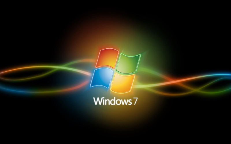 Компьютерный фон с цветным логотипом windows 7 (windows 7, microsoft windows, свет, графический дизайн, макросъемка)