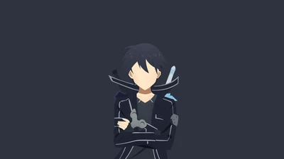 кирито киригайя казуто, kirito kirigaya kazuto, минималистичный, меч искусства онлайн, sword art online