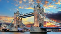 Tower Bridge at Sunset: A Stunning Landmark in London's Cityscape