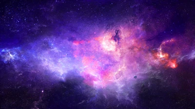 Vibrant Purple Nebula in the Cosmos