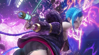 Jinx : Le Catalyseur du Chaos dans League of Legends Art