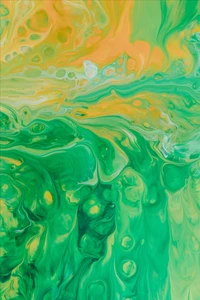 Vibrant Abstract Harmony: A Fluid Blend of Greens and Yellows