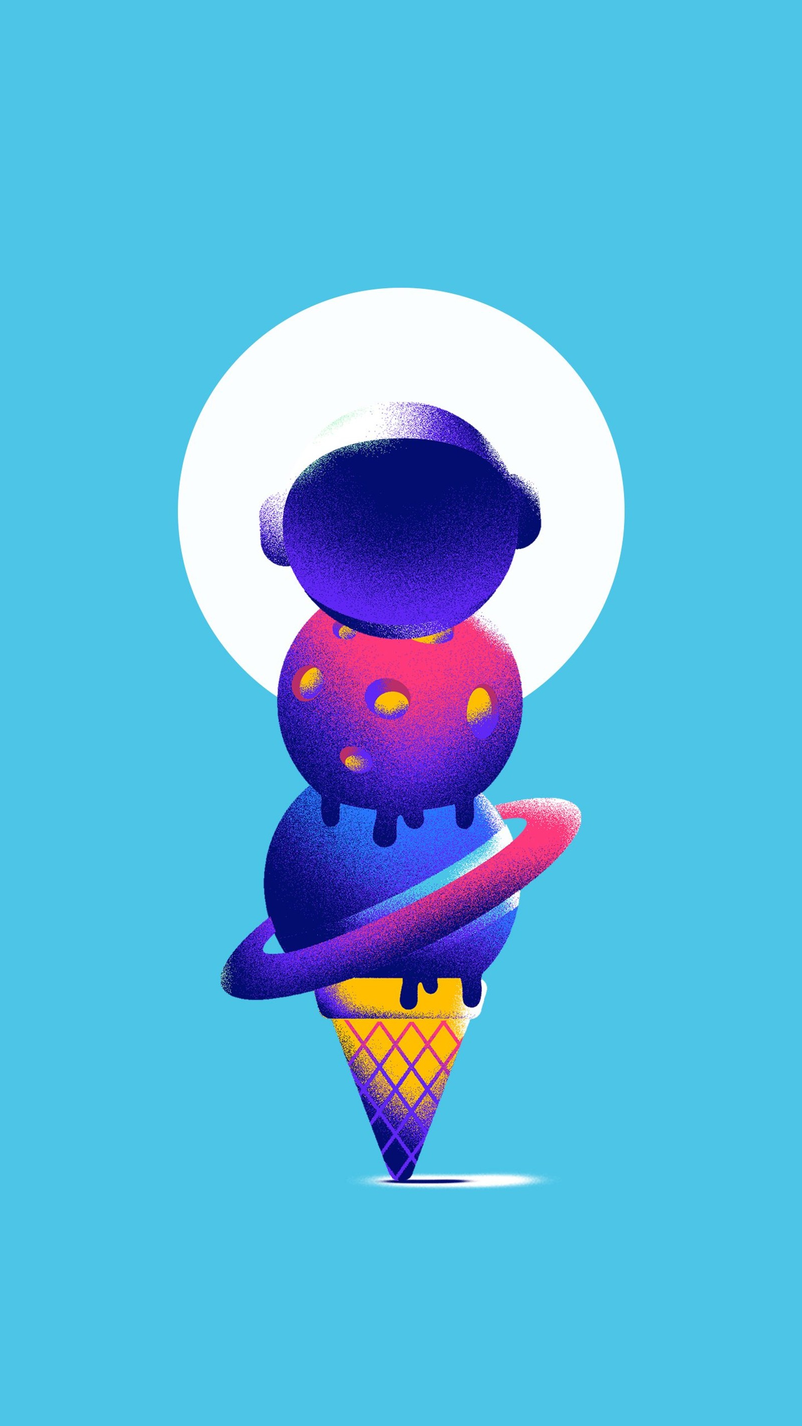 A close up of a cartoon character on a cone with a hula hoop (cartoon, liquid, balloon, aerostat, art)