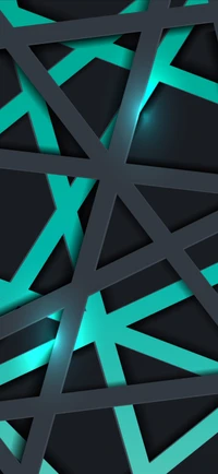 Dynamic Symmetry: Intersecting Lines in Teal and Turquoise