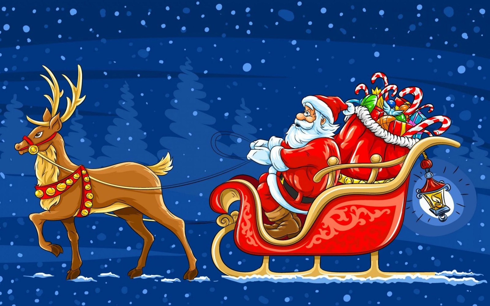 santa claus, christmas day, reindeer, deer, christmas wallpaper