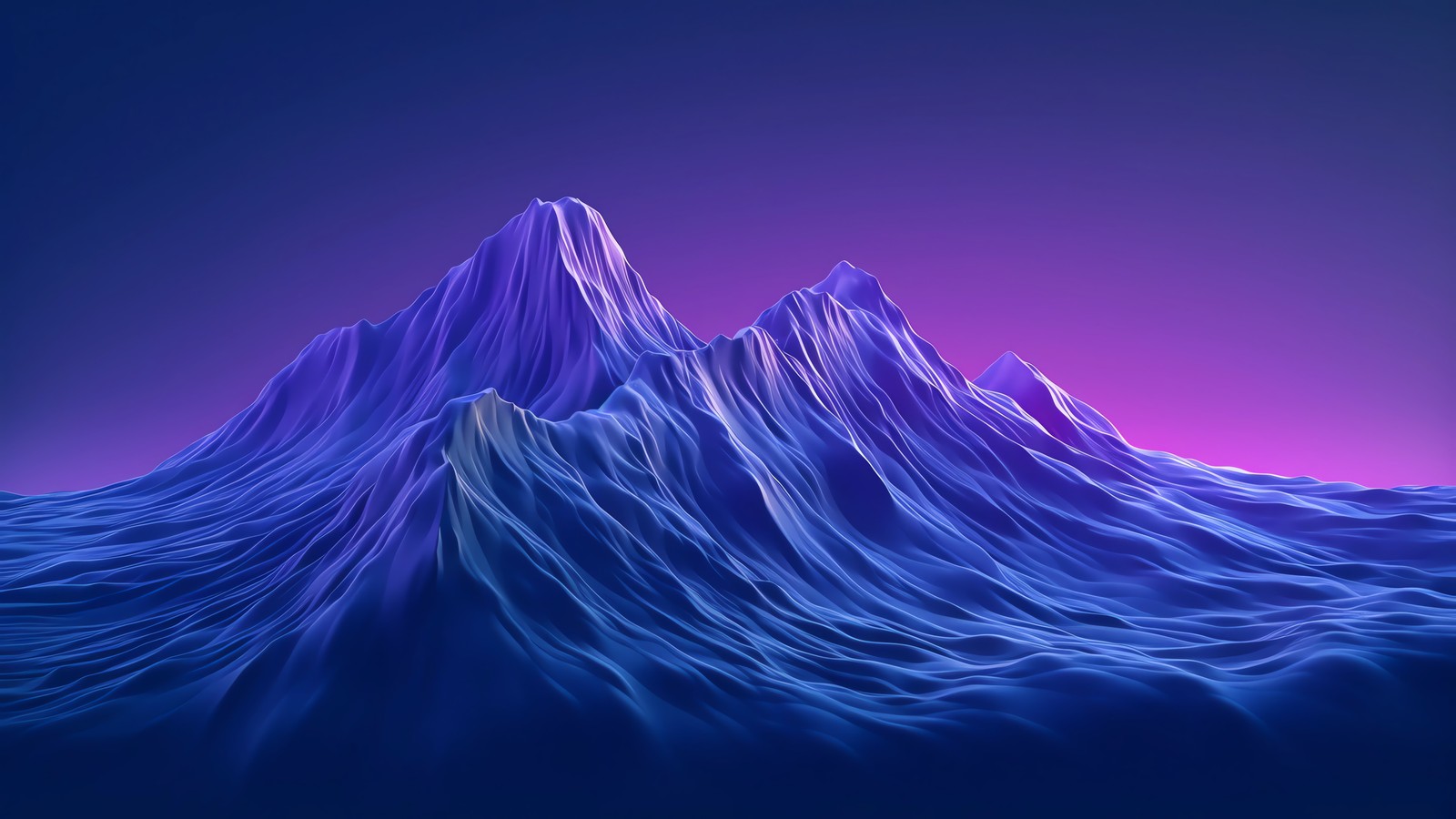 A close up of a mountain with a purple sky in the background (mountain, abstract, background, digital art)