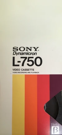 Design da capa da fita de vídeo Vintage Sony Dynamicron L-750