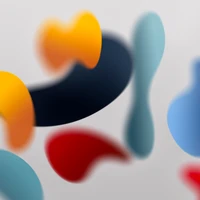 Design abstrait avec des formes et des motifs colorés inspirés par iOS 15