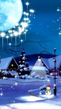 christmas, night wallpaper