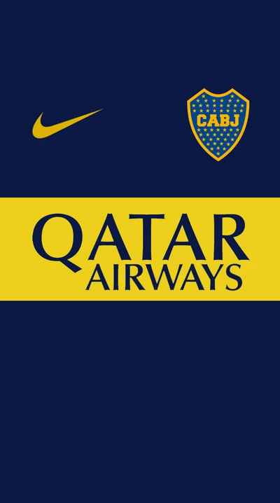 Maillot domicile de Boca Juniors 2019 par Nike avec le logo de Qatar Airways