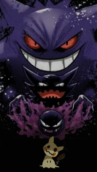 gengar, gosth, halloween, mimikyu, pokemon wallpaper