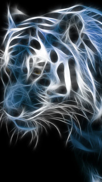 3d, abstracto, animales, tigre