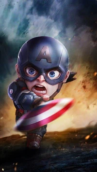 america, captain, cute, marvel, small wallpaper