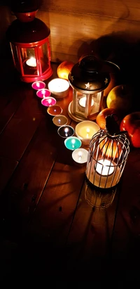 Winter Candlelight and Fruit: A Cozy Night Scene