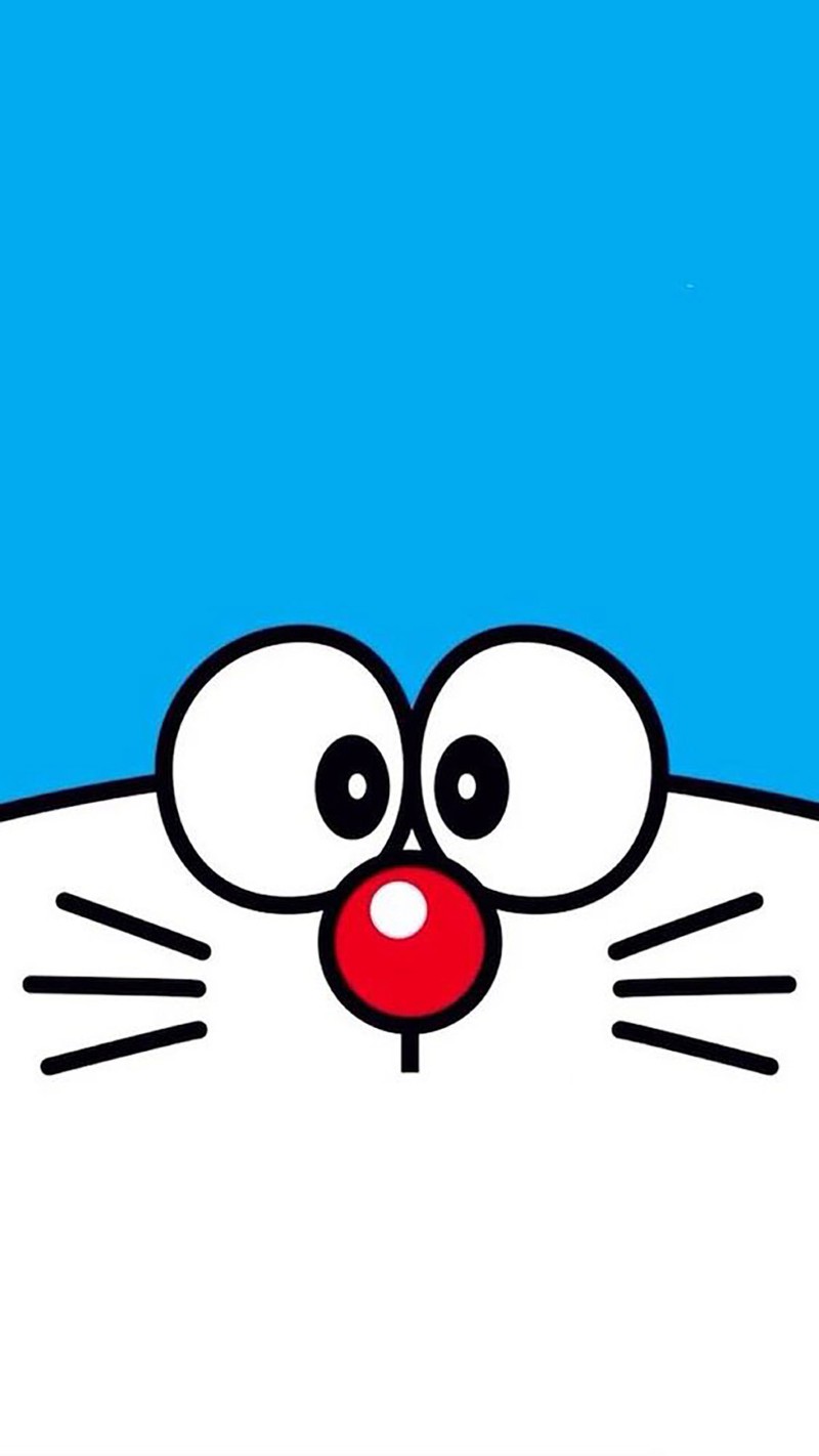 Um close-up de um gato de desenho animado com um nariz vermelho (doraemon, logotipo, android, desenho animado, brajesh goswami)