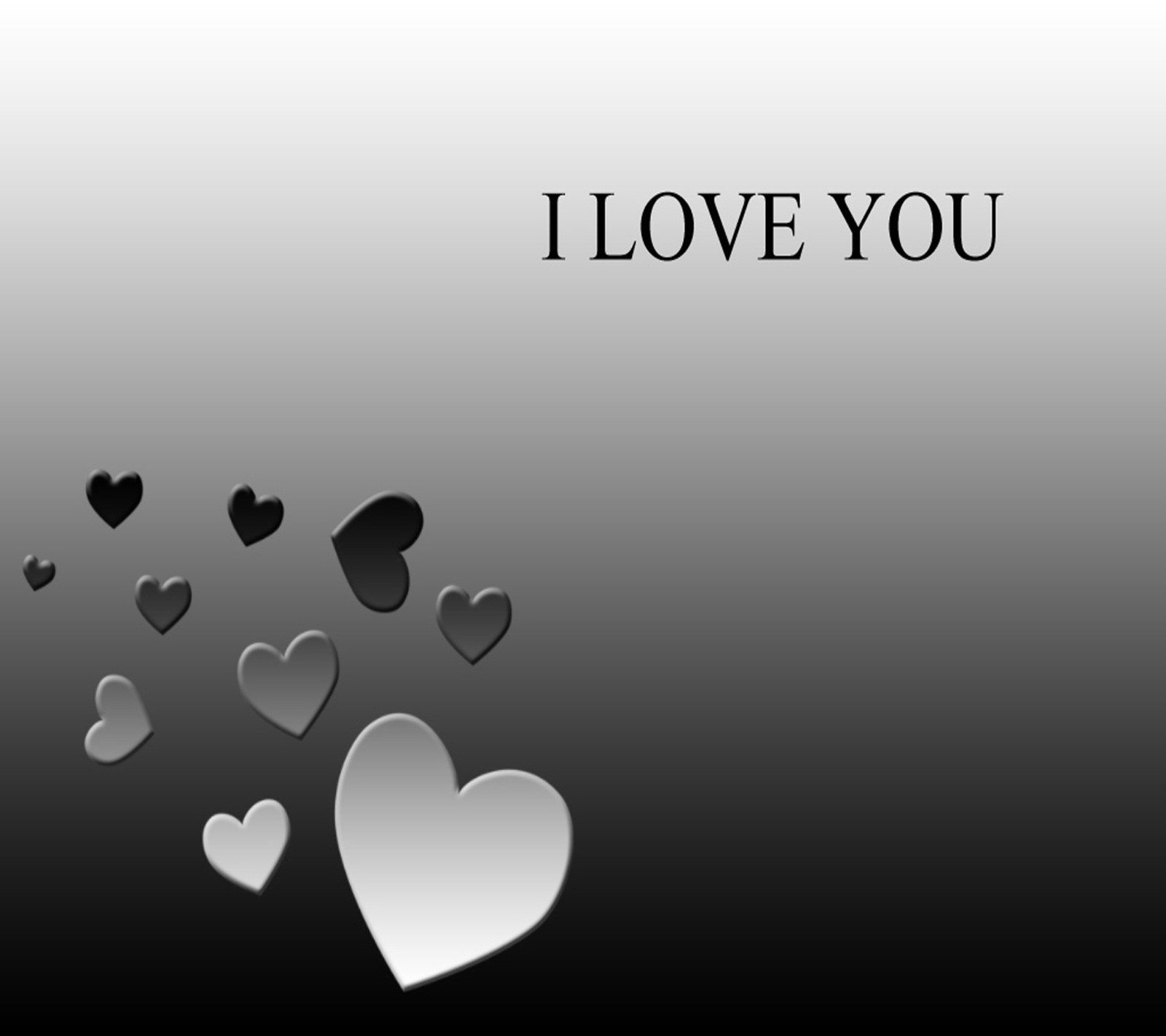 A close up of a black and white photo of hearts (i love you, wallpaper)