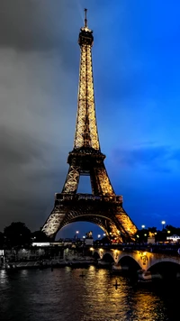 eiffelturm, nacht, paris