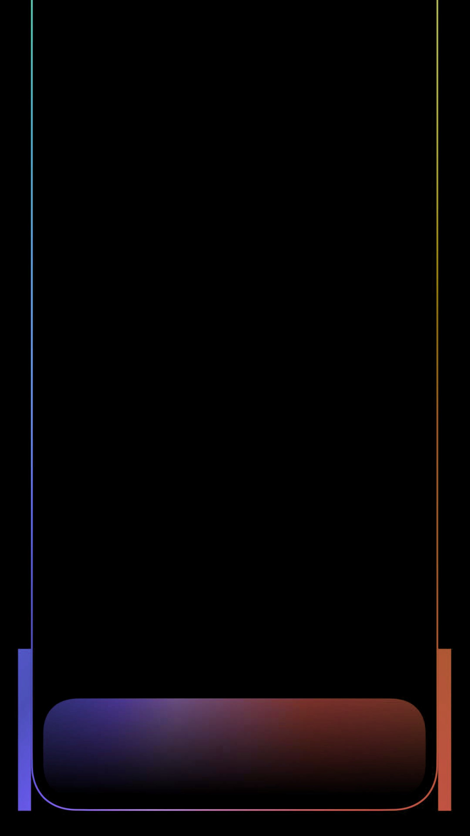 There is a picture of a black background with a rainbow border (abstract, black, blue, design, edge)