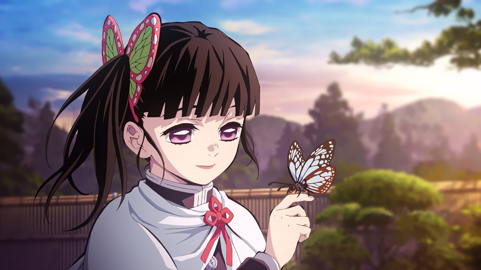 shinobu kocho, shinobu kochou, butterfly, kimetsu no yaiba, anime wallpaper