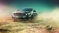 Mercedes-Benz Classe CLA: Desempenho encontra aventura em uma paisagem empoeirada