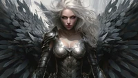 Warrior Angel: A Fantasy Portrait of Strength and Grace