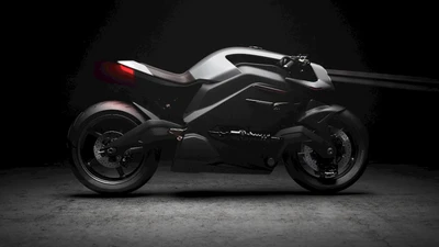 Futuristic Electric Bike on Dark Background