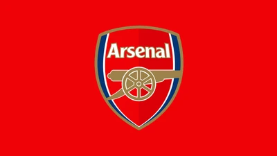 Logo d'Arsenal FC sur fond rouge - Design minimaliste