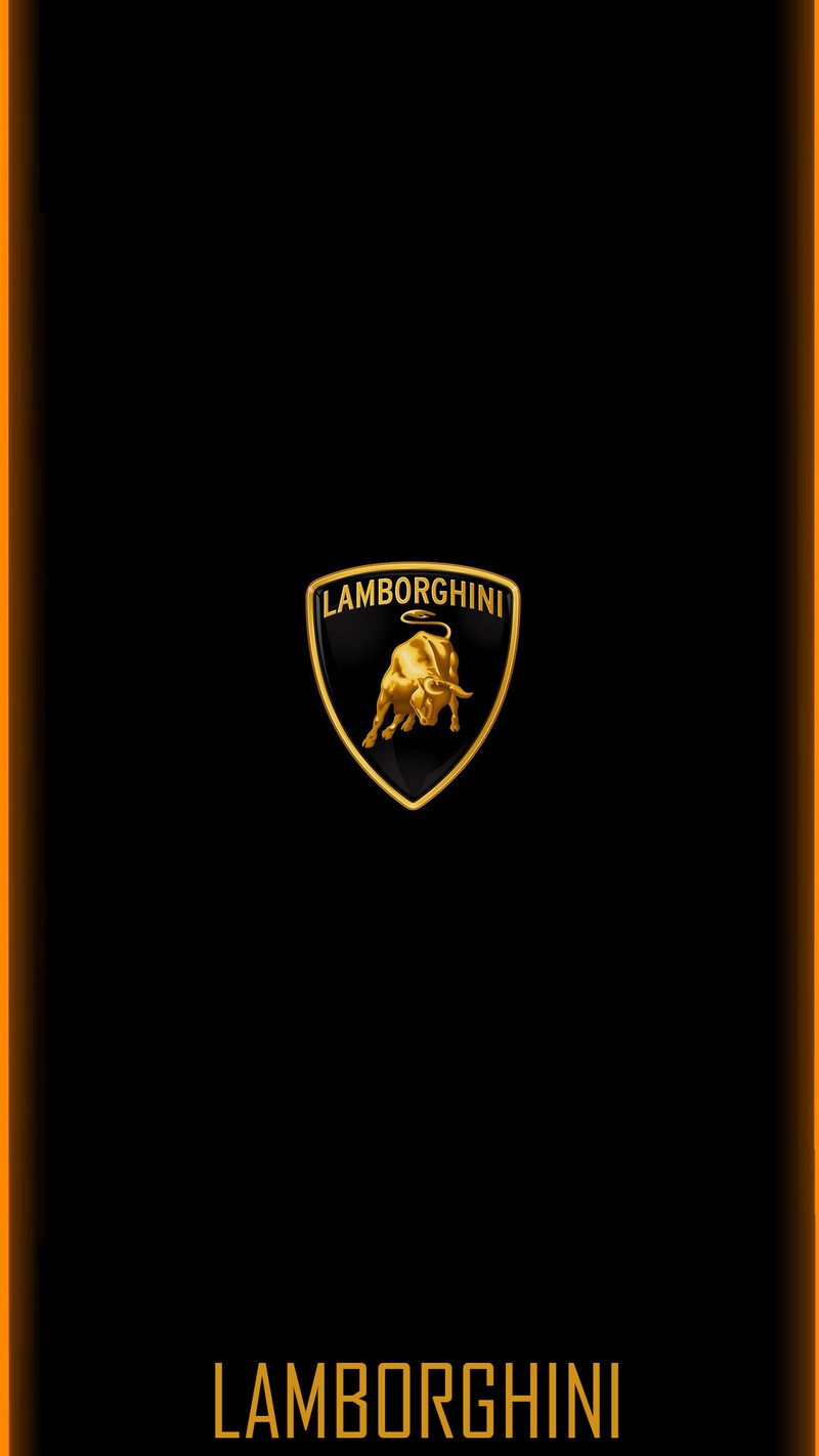 Крупный план логотипа lamborghini на черном фоне (edgescreen, hd, обои hd, lamborghini)