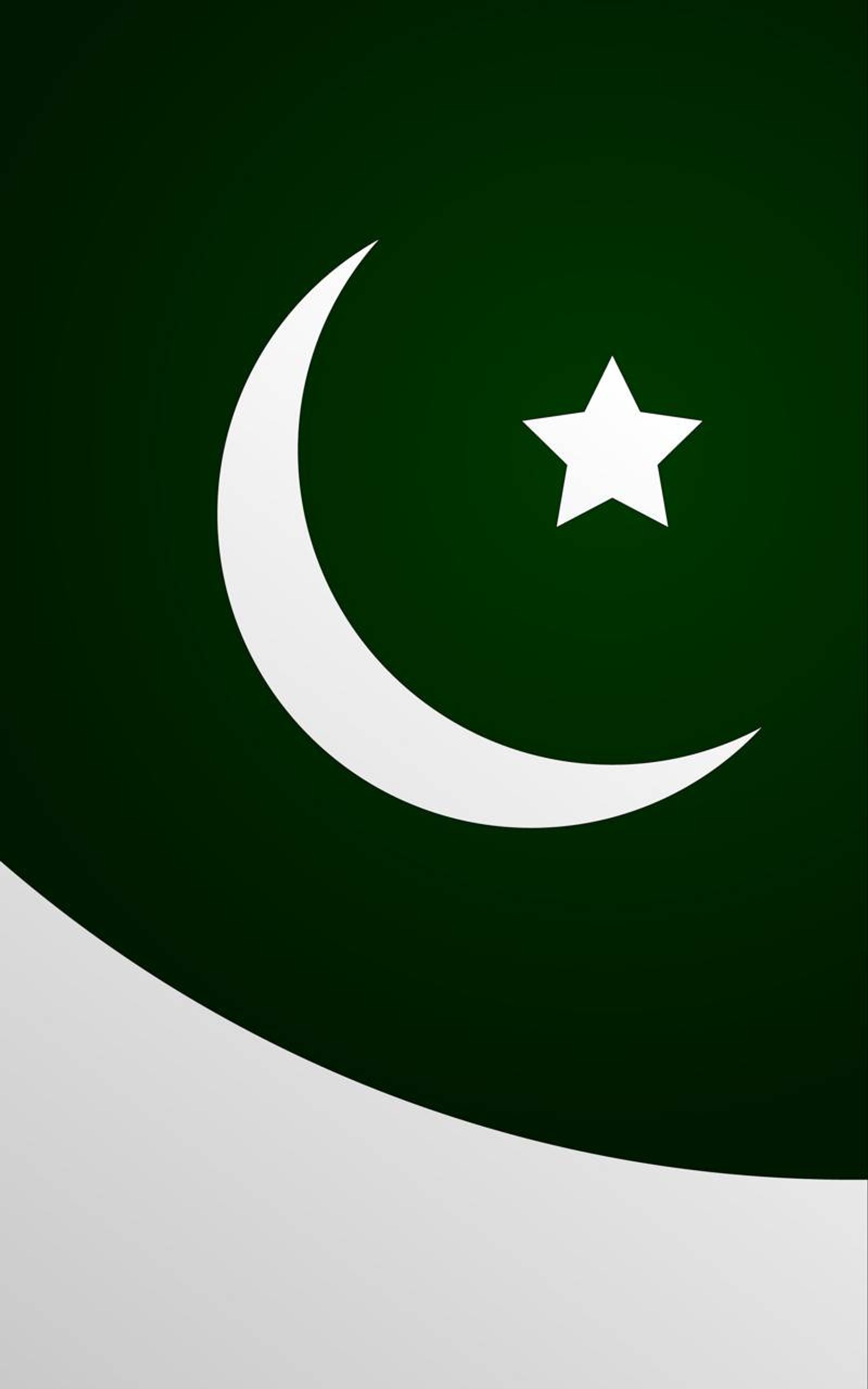 A close up of a green and white flag with a star (pakistan, wallpaper)