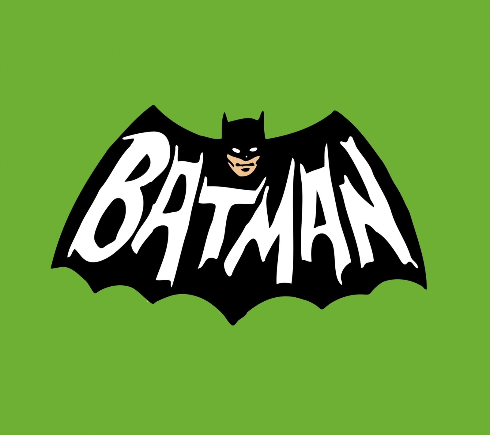 Batman-logo auf grünem hintergrund (batman, cartoons)