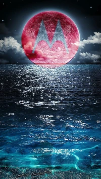 moon, moonlight, motorola, sea wallpaper