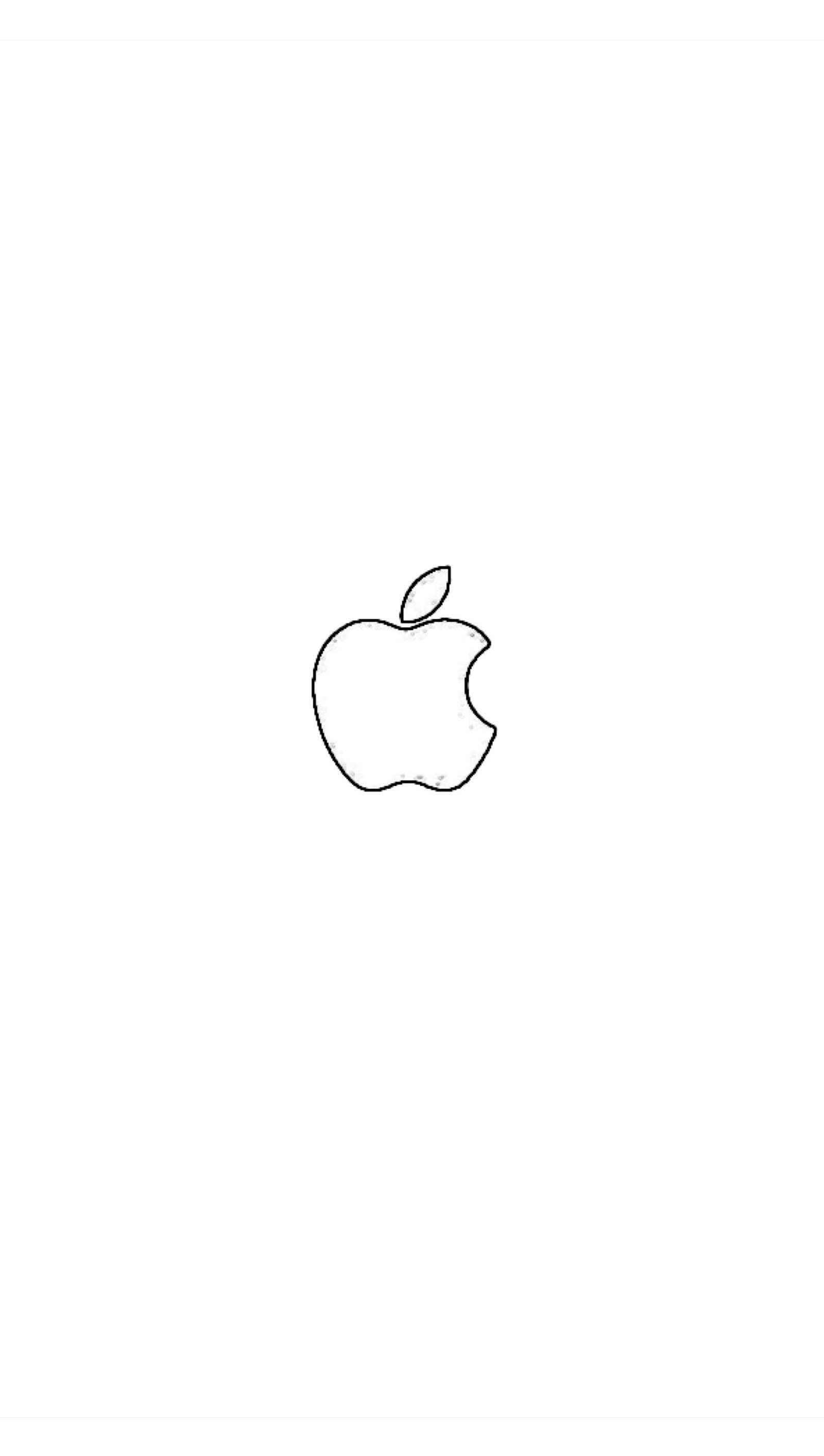 There is a drawing of an apple logo on a white background (apple, ruki5s)