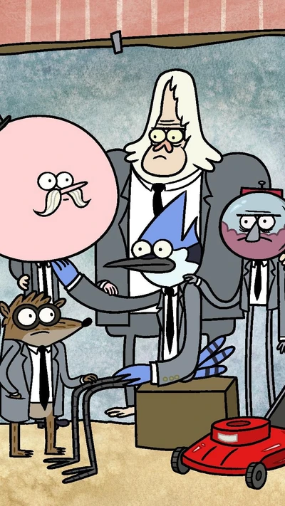 família, skips, mordecai, rigby, filhotes