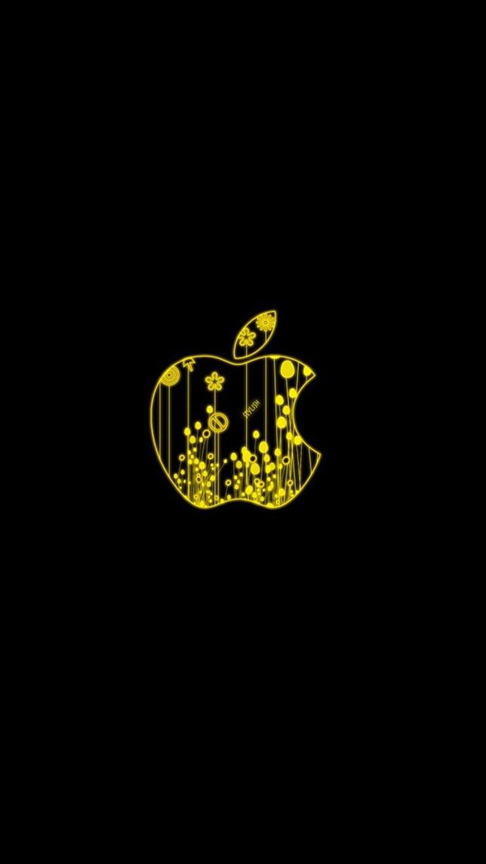 emblem, apple, imac, graphics, yellow wallpaper