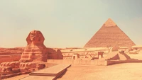 Sphinx majestueux et pyramides de Gizeh : Un témoignage de la civilisation égyptienne ancienne