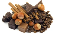 grain de café, noix, nourriture, truffe au chocolat, confiserie