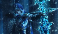 Ashe de League of Legends: Arquera de Hielo con Arco de Hielo