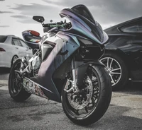 Vibrant Sport Bike Showcasing Custom Design and Alloy Wheels