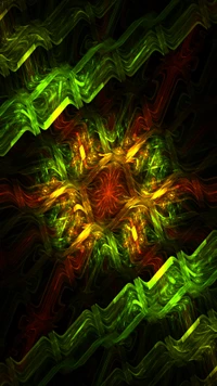 fractale, abstraction, art fractal, vert, lumière